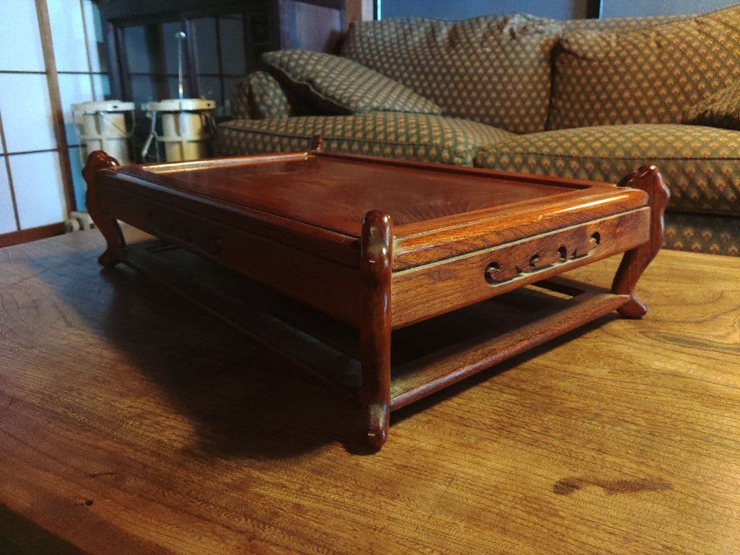 花台 日本製 天竜 彫刻　フラワースタンド 華道 生け花　アンティーク