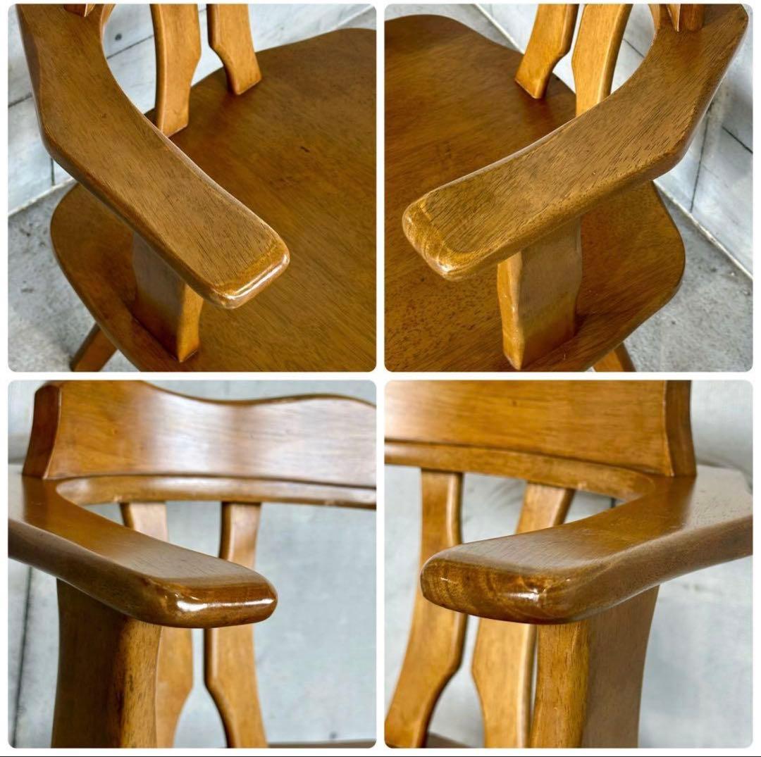 ✦最後の一脚✦マツダ家具 木製 回転式ダイニングチェア 昭和レトロ ヴィンテージ