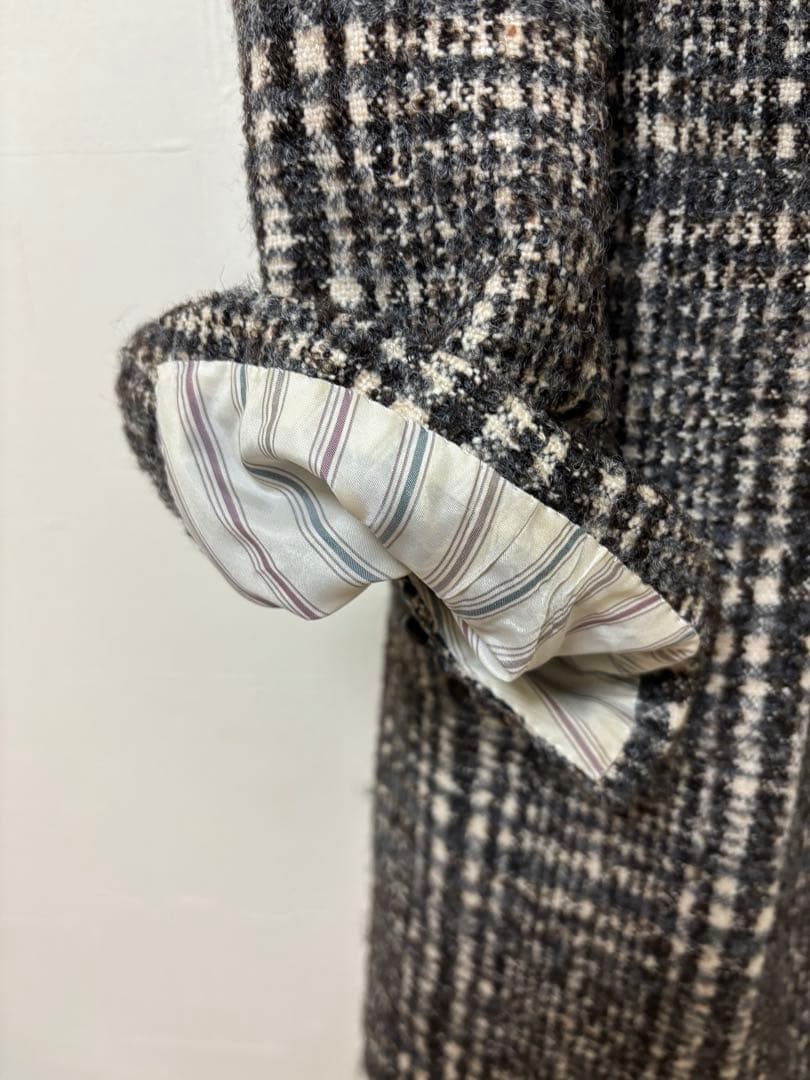 J*s様 LARDINI チェック柄 ロングコート　46