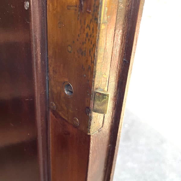 アンティーク　ミラー付きキャビネット　タンス　ワードローブ　大型　本棚