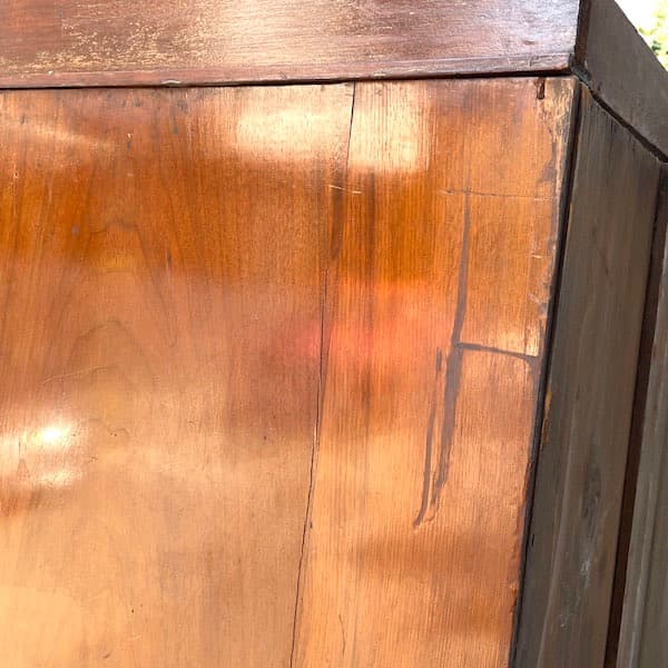 アンティーク　ミラー付きキャビネット　タンス　ワードローブ　大型　本棚