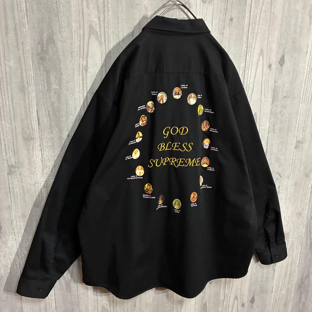 【希少サイズ】シュプリーム　女神ロゴ　ワークシャツ　XXL