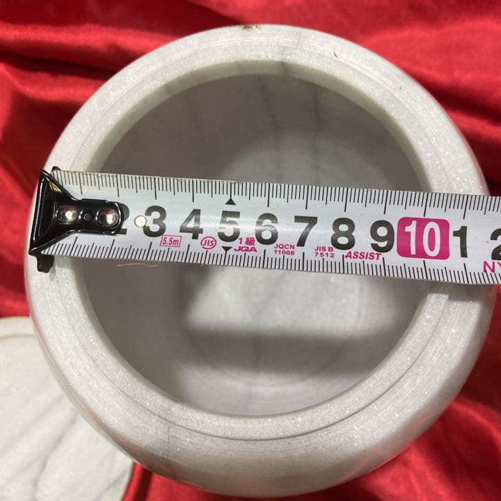 調味料壺　大理石　蓋付き壺　6寸