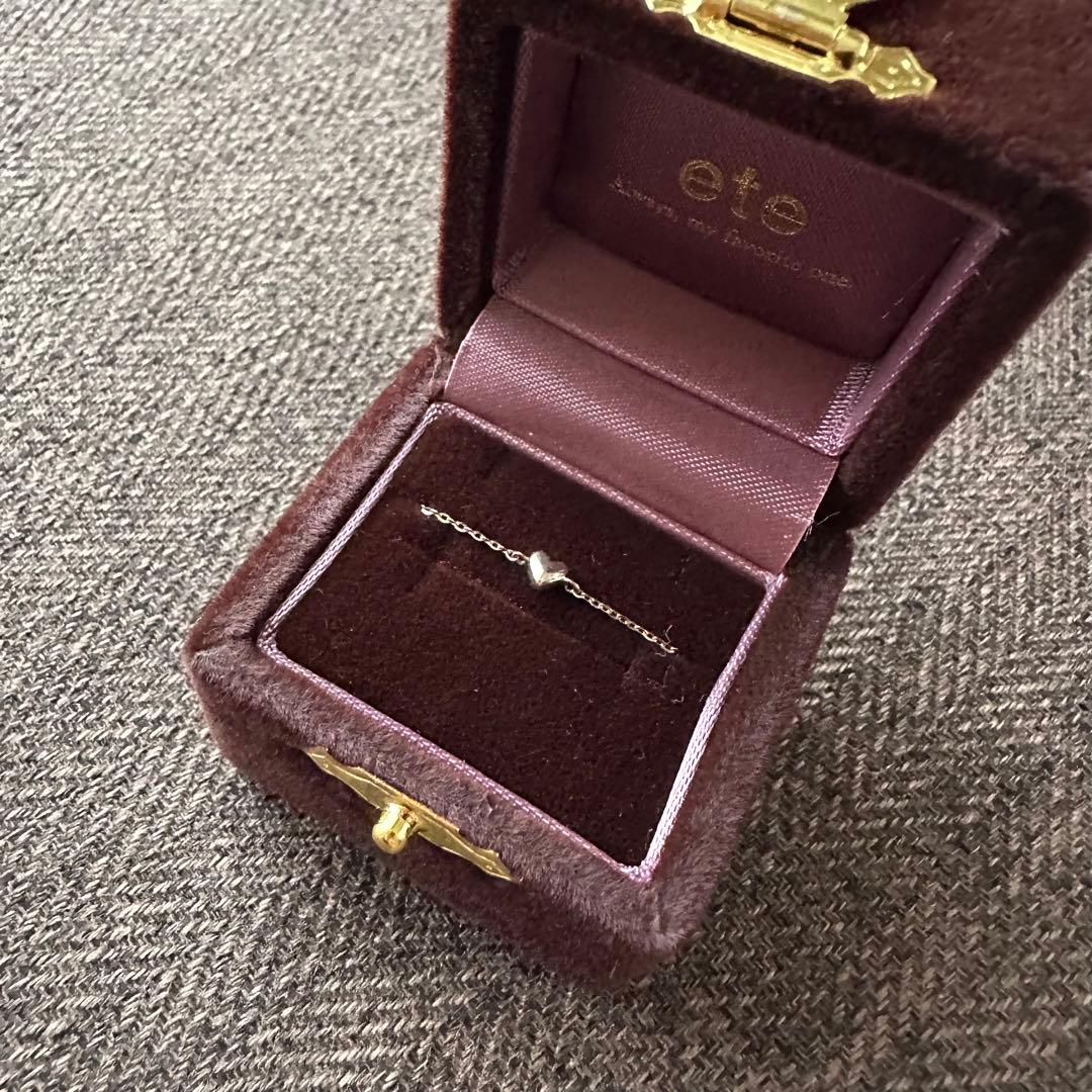 【ほぼ新品】ete K18ブレスレット　ピンクゴールドハート