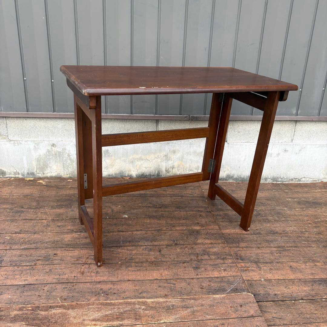 C-1 昭和レトロ 折りたたみテーブル 木製 作業台 机 古家具 古道具