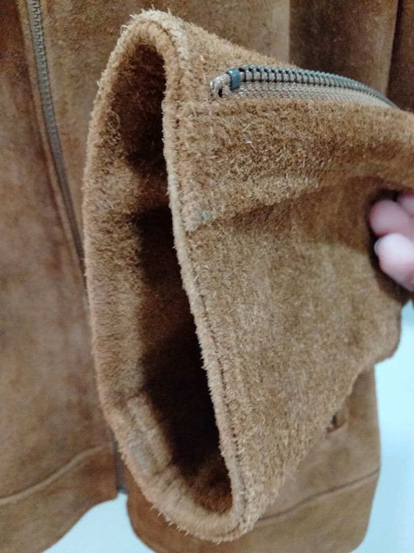 ジョンブル　スエード　ノーカラー　シングル　ジャケット　日本製