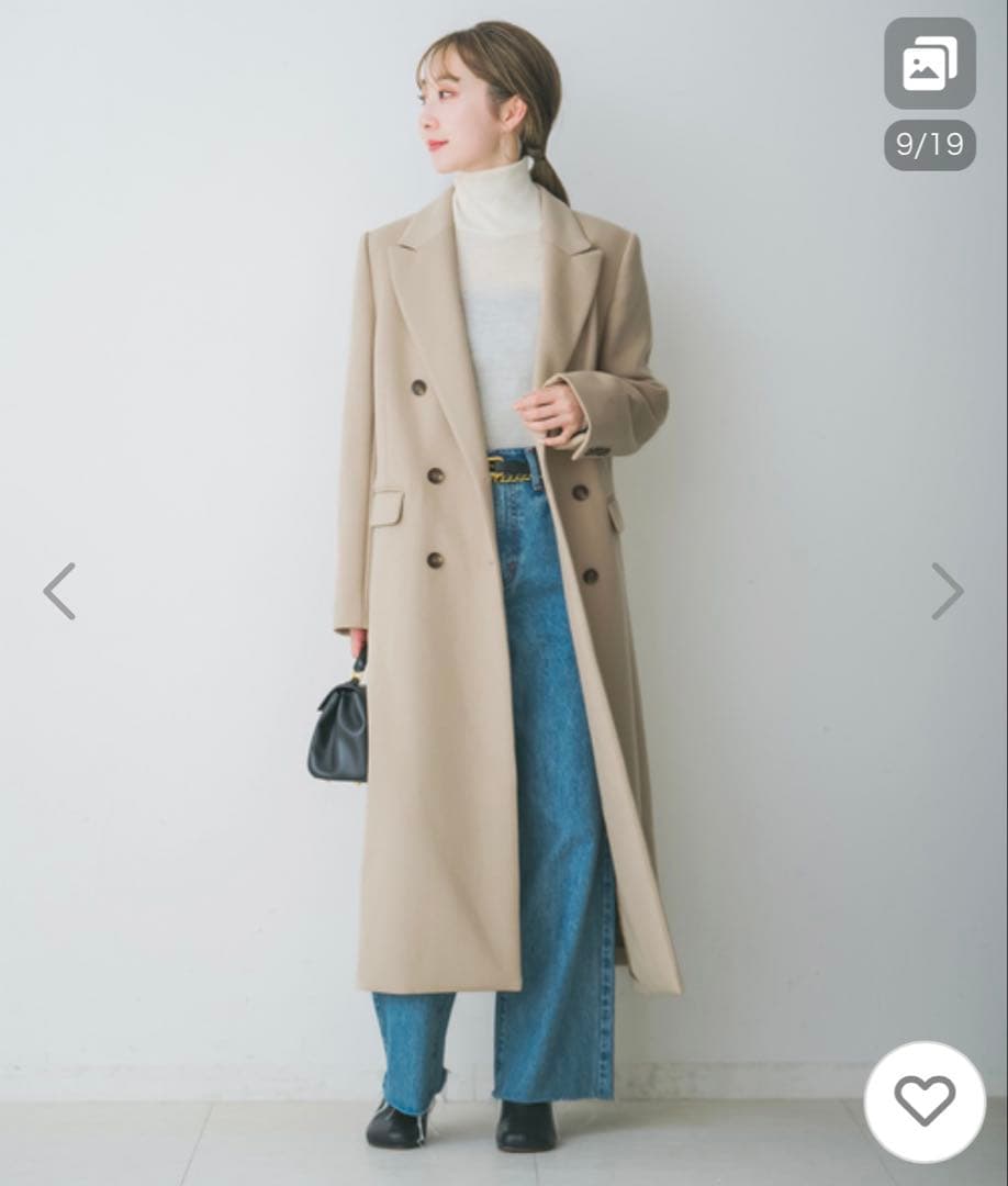 【超美品】NOBLE ノーブル メルトンロング チェスター コート ベージュ