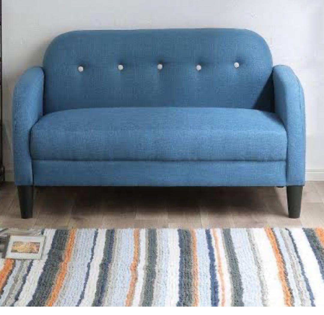 2人掛けソファ 青