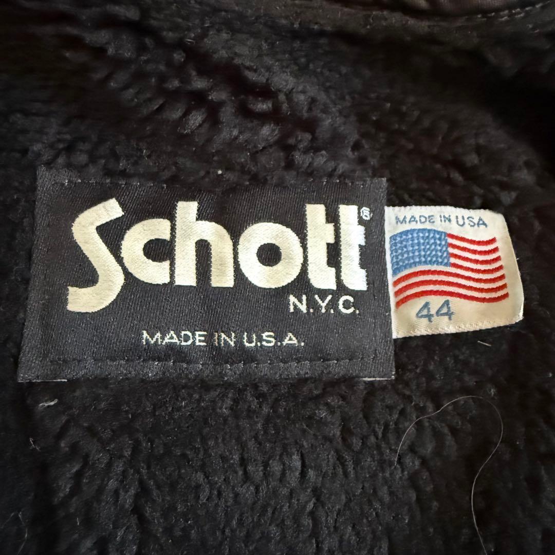 Schottレザージャケット ブラック ボアライナー付属 44