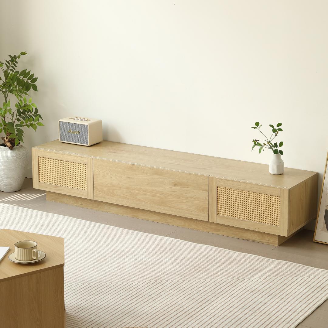 【幅180cm】テレビ台 ローボード テレビボード ラタン 北欧 NATURAL