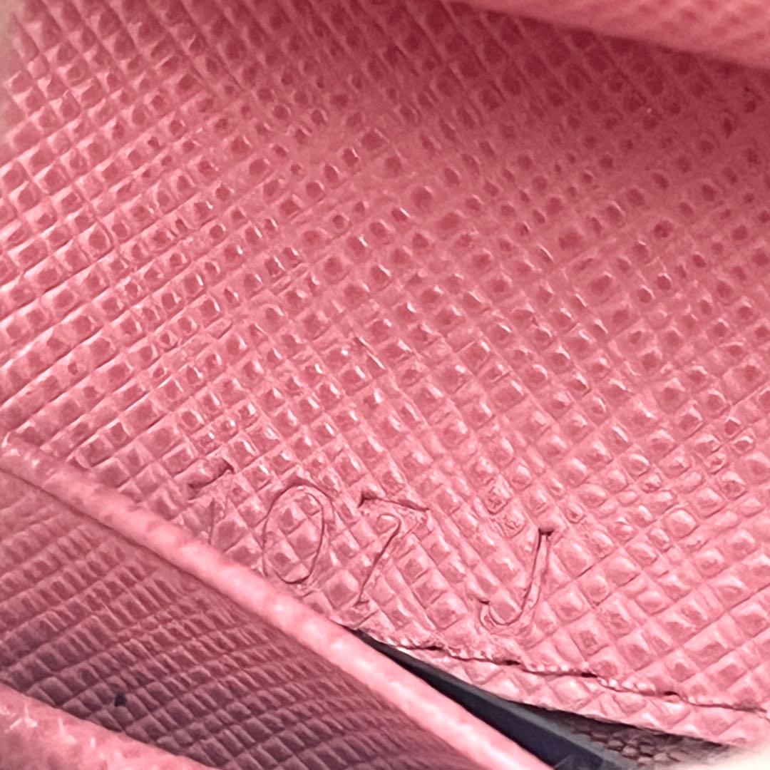 ほぼ未使用 PRADA プラダ サフィアーノ ピンク 二つ折り財布 0127-④