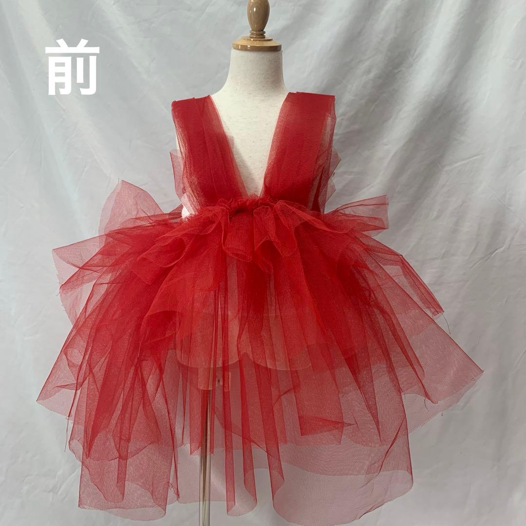 506ag87、チュールエプロン、トレーン付き◎七五三 三歳 アンティーク着物