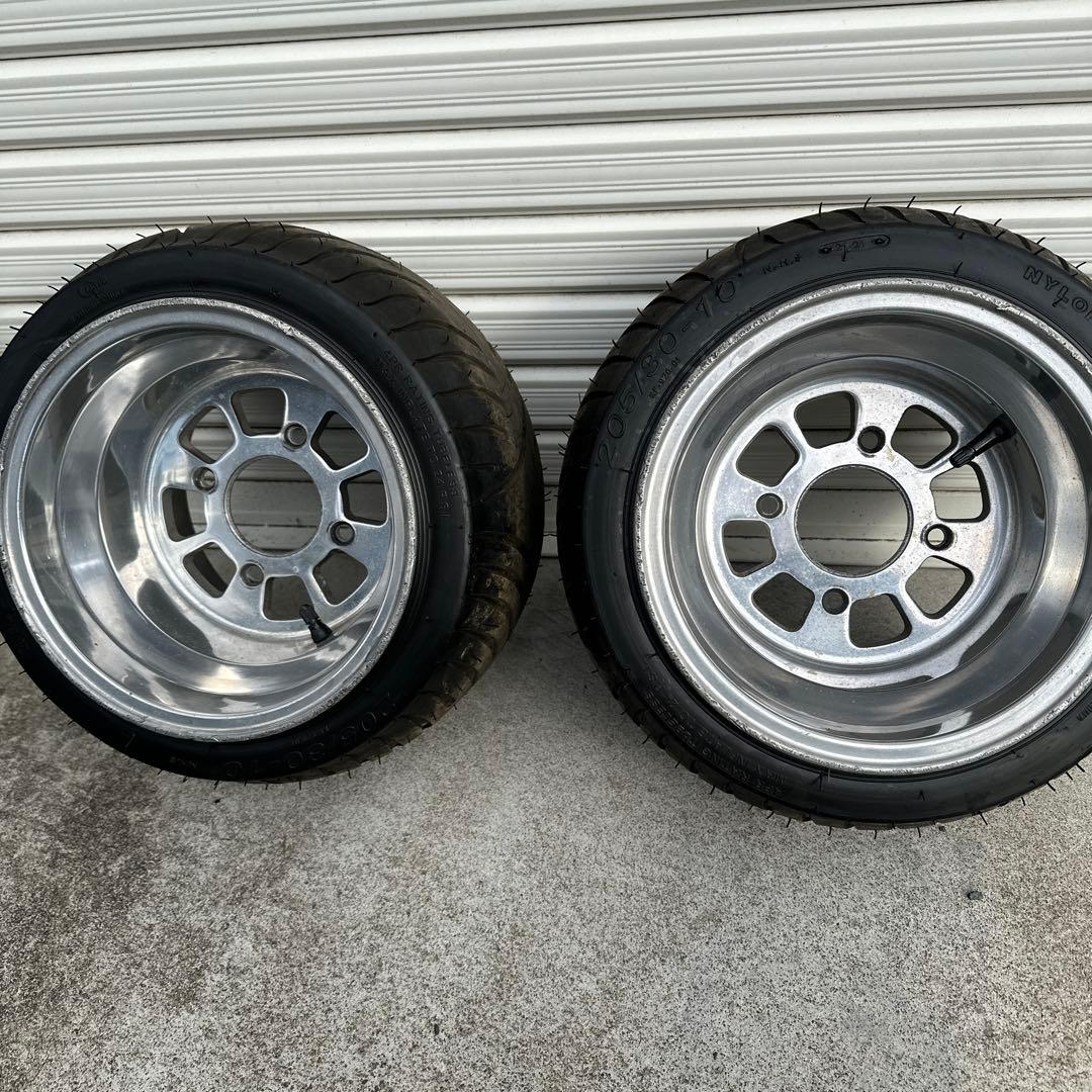 ホンダ ジャイロ 後輪 10インチ ホイールセット　スペーサー４穴変換4㎝つき