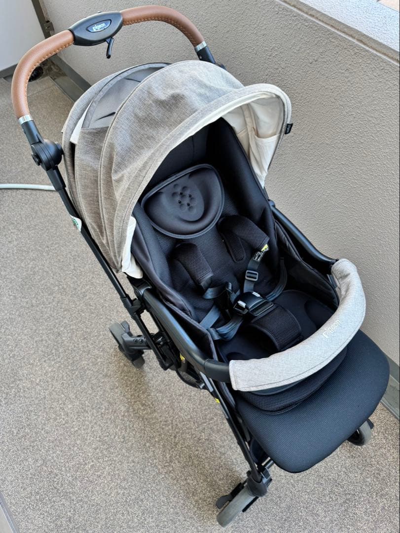 【美品】ピジョン ランフィ リノン RB4L グレージュ A型ベビーカー