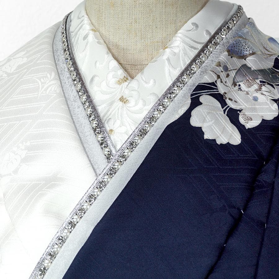 専用　ご予約　振袖フルセット　オーダー仕立て　紺色　ネイビー　刺繍　金彩加工