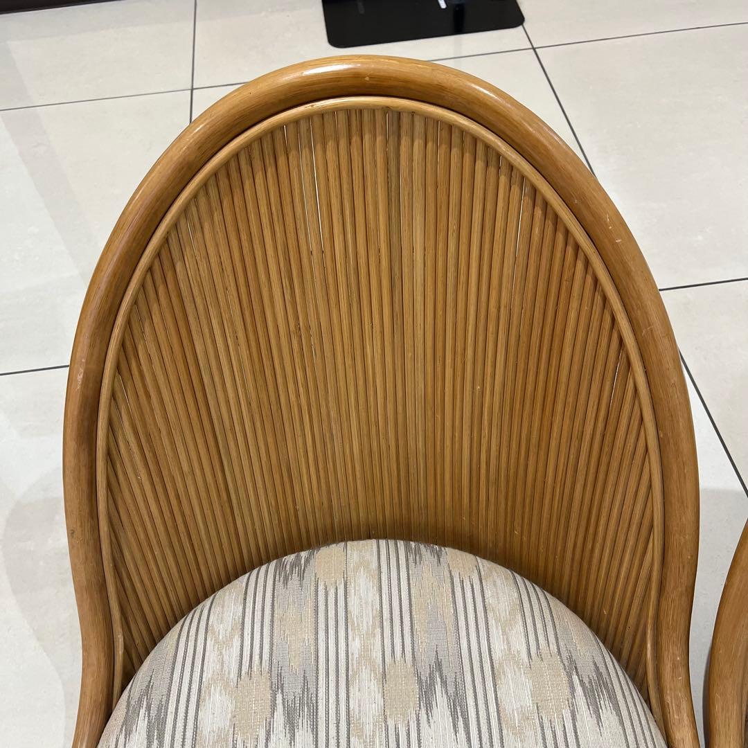 昭和レトロ コスガ家具 ラタン座椅子 ラタンチェア 2脚セット kosuga