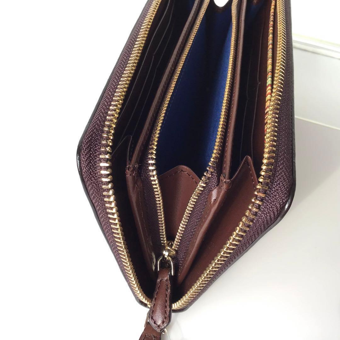【新品】ポールスミス✨️オールドレザー2 ラウンド 長財布 チョコ ブラウン