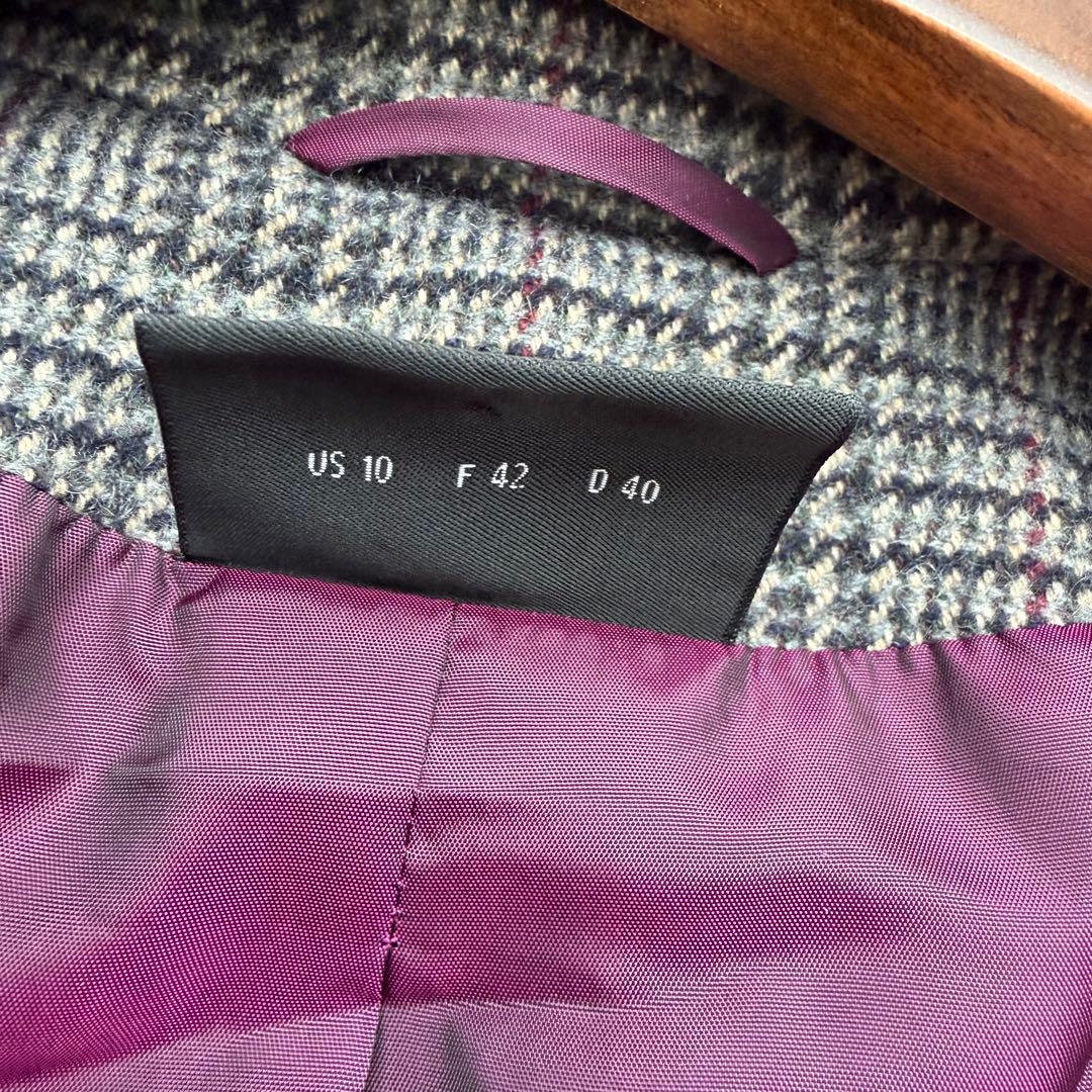 AKRIS アクリス 最高級 カシミヤ100% ロングコート 千鳥格子柄