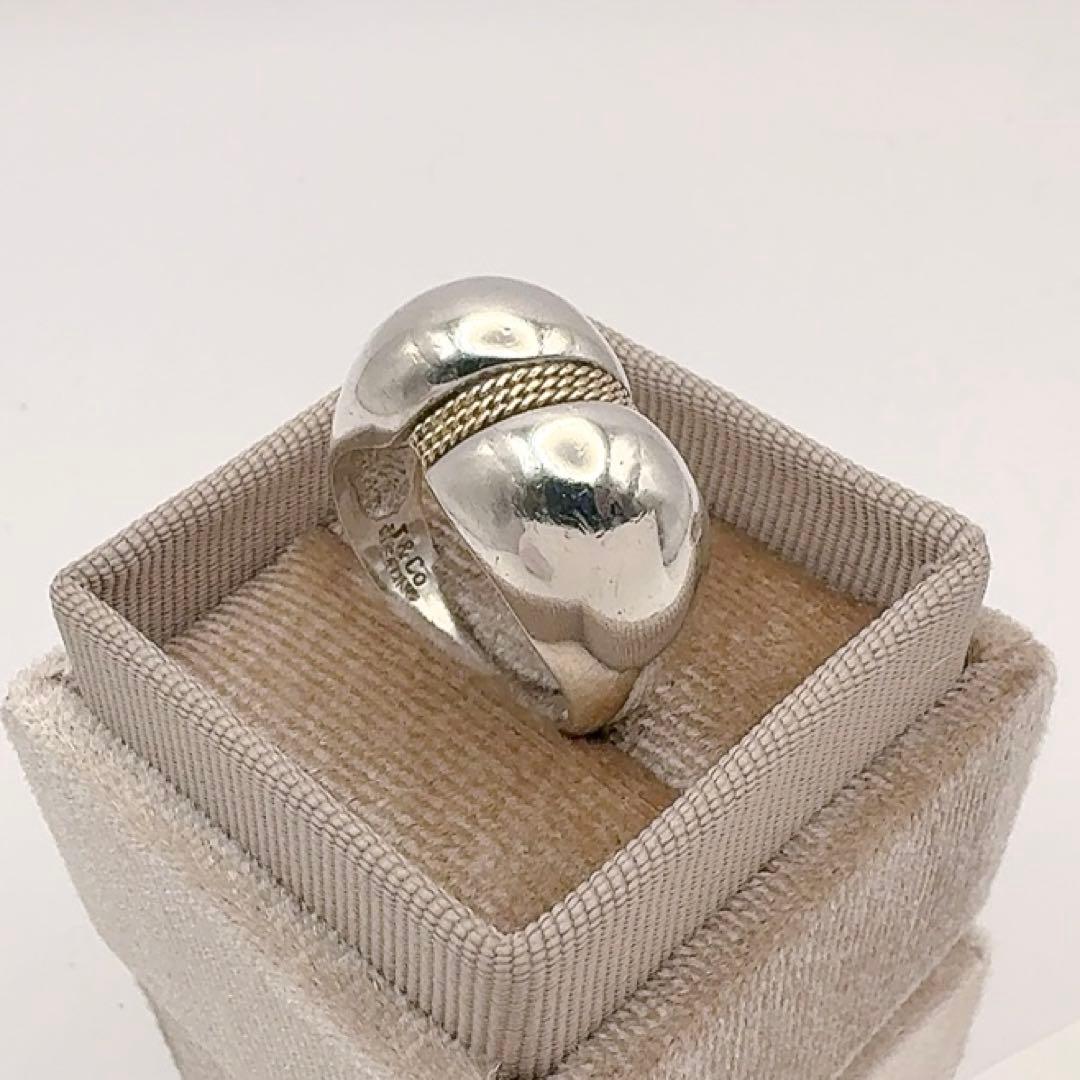 ティファニー　ヴィンテージ　指輪　ツイストロープ　16号　K14＆SV