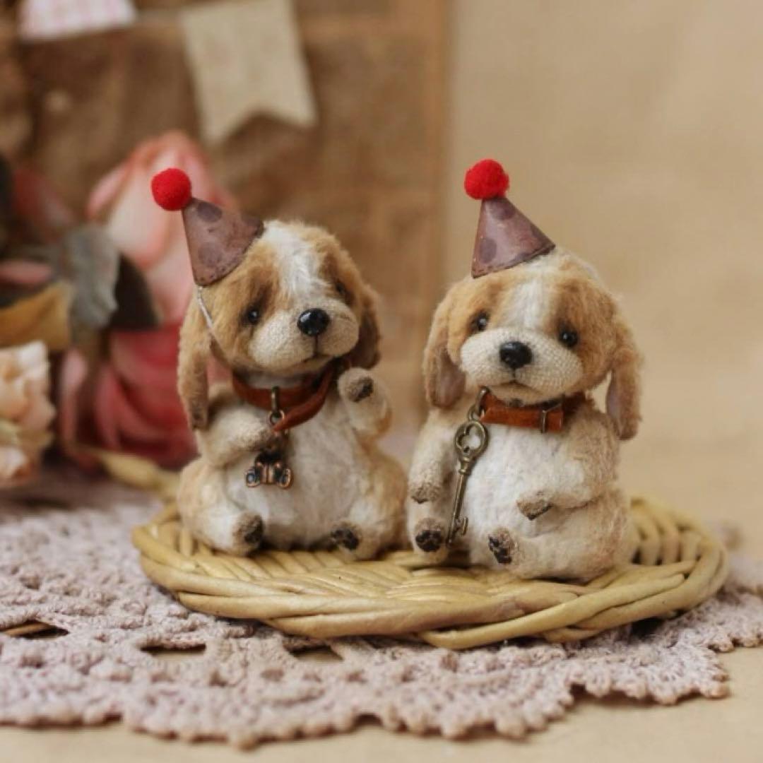 期待を込めて 仔猫 仔犬 アーティストベア 海外作家様 ハンドメイド ロシア