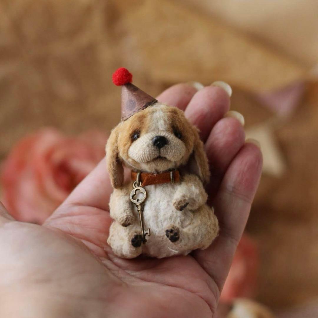 期待を込めて 仔猫 仔犬 アーティストベア 海外作家様 ハンドメイド ロシア