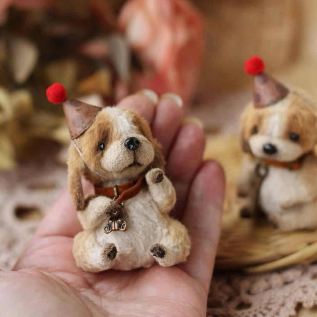 期待を込めて 仔猫 仔犬 アーティストベア 海外作家様 ハンドメイド ロシア