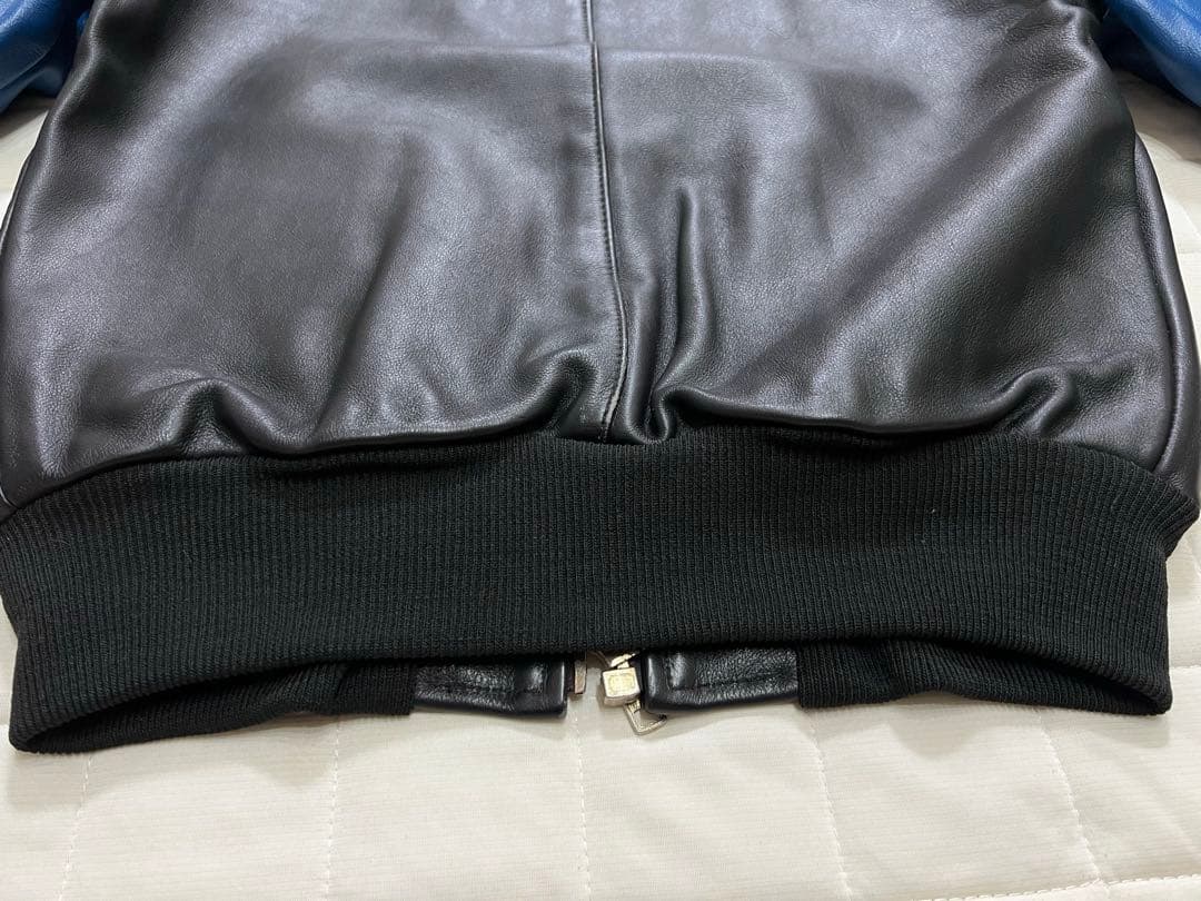 VANSON レザージャケット TJV バンソン青　黒 サイズ36 Sサイズ相当