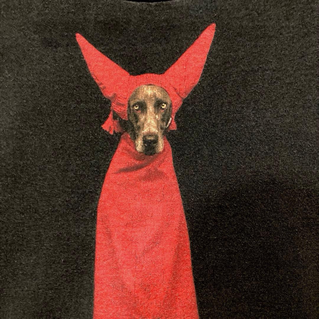 90's USA製 ウィリアムウェグマン DOG Tシャツ XL ブラック 黒