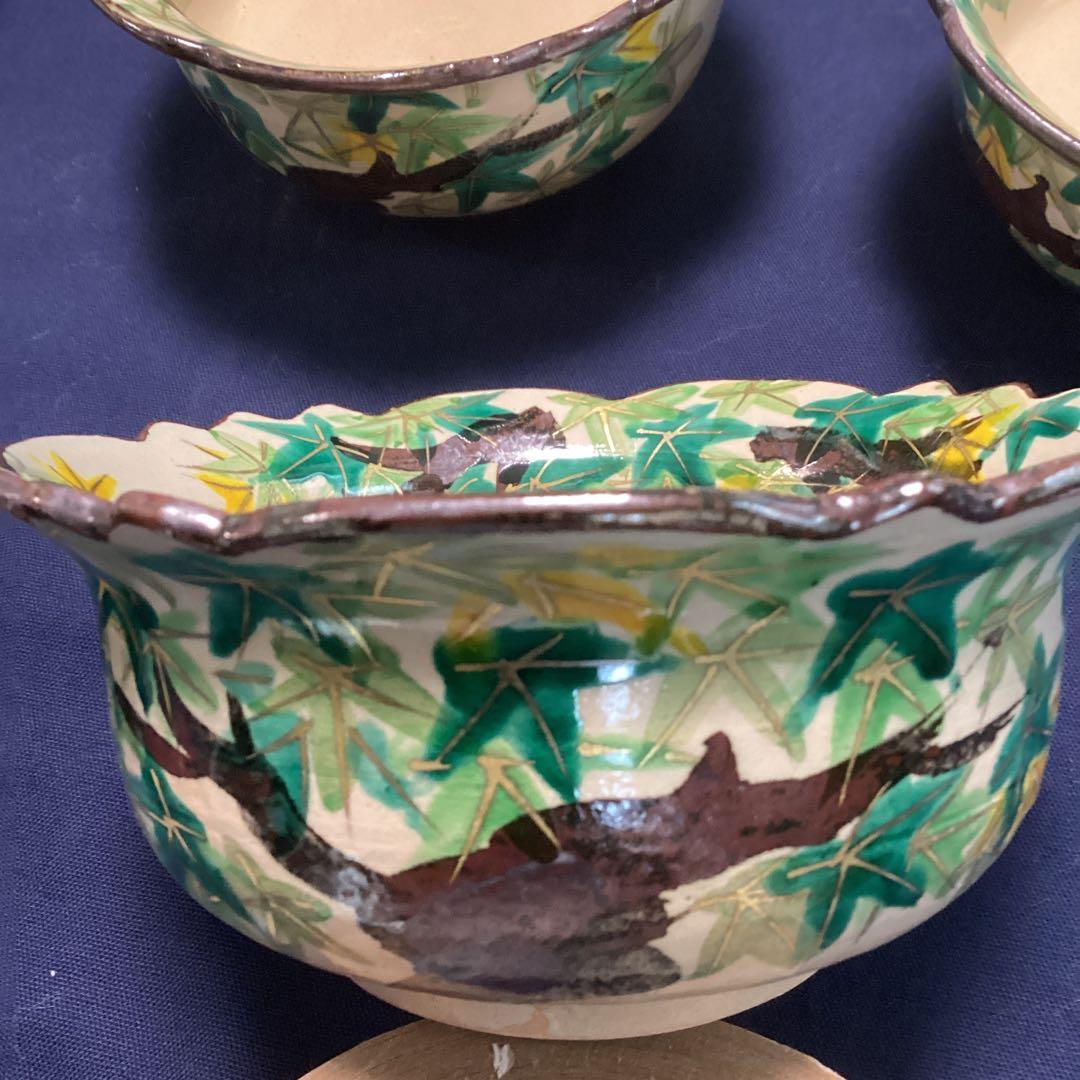 mmm　　乾山写新緑紅葉向付　雲錦向付3客ずつ　新品未使用