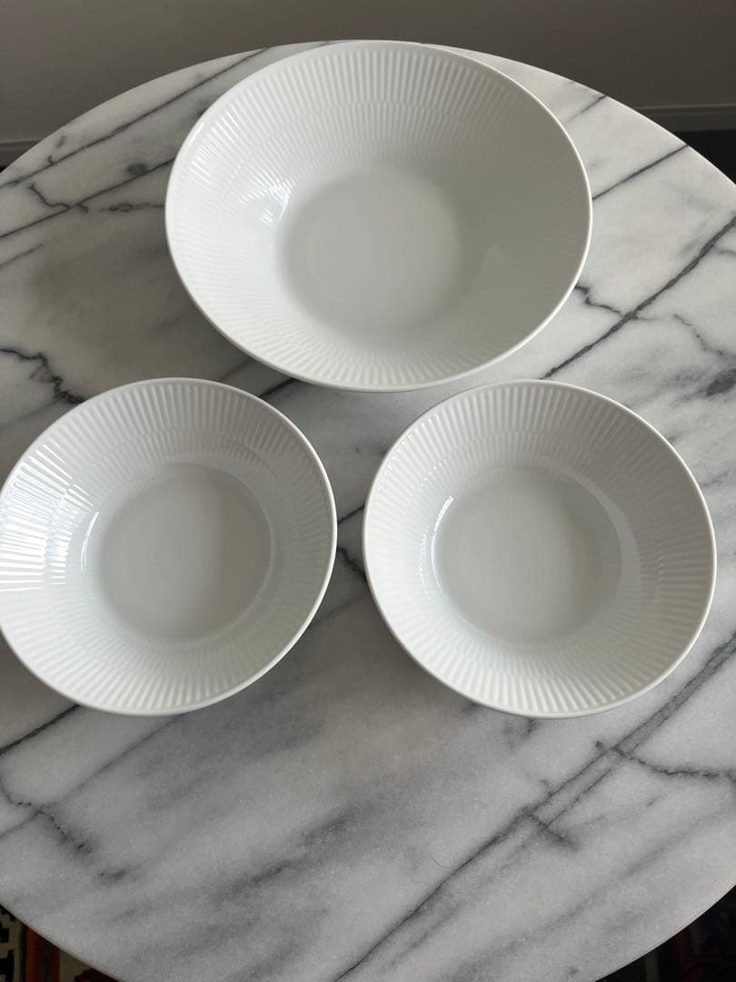 ロイヤルコペンハーゲン　ホワイトフルーテッド　ディープ　24cm 17cm