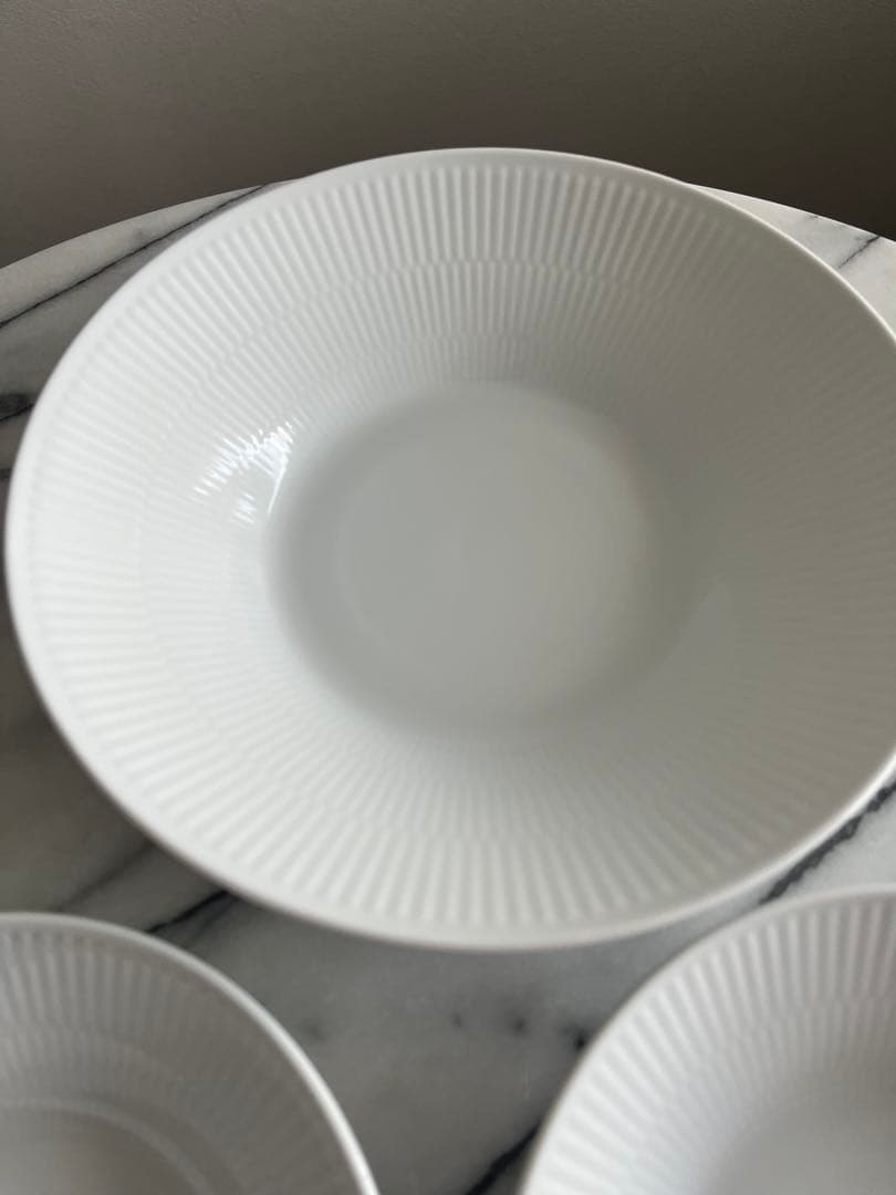 ロイヤルコペンハーゲン　ホワイトフルーテッド　ディープ　24cm 17cm