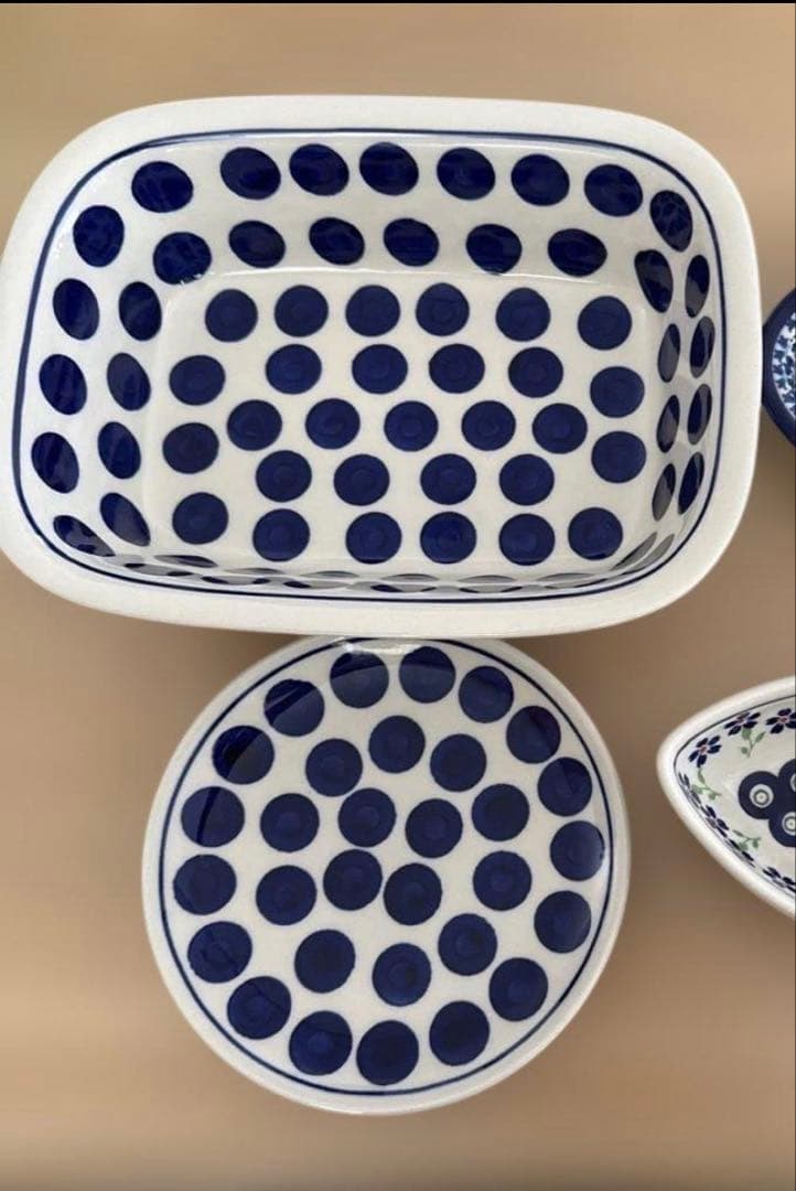 新品未使用・ポーリッシュポタリー　水玉セット