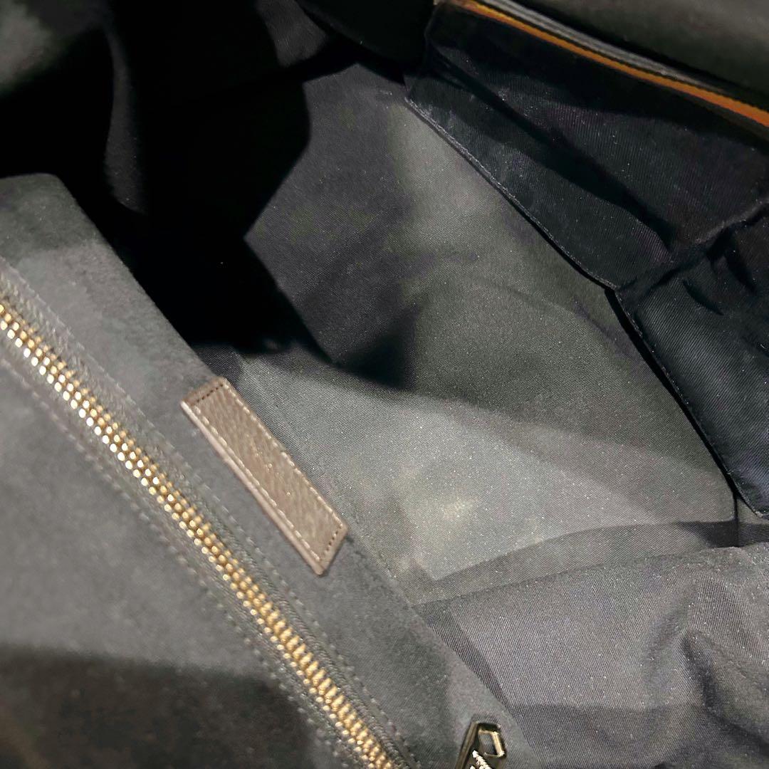 ポールスミス 2wayトートバッグ シボ革 ビジネス ブラウン マルチカラー