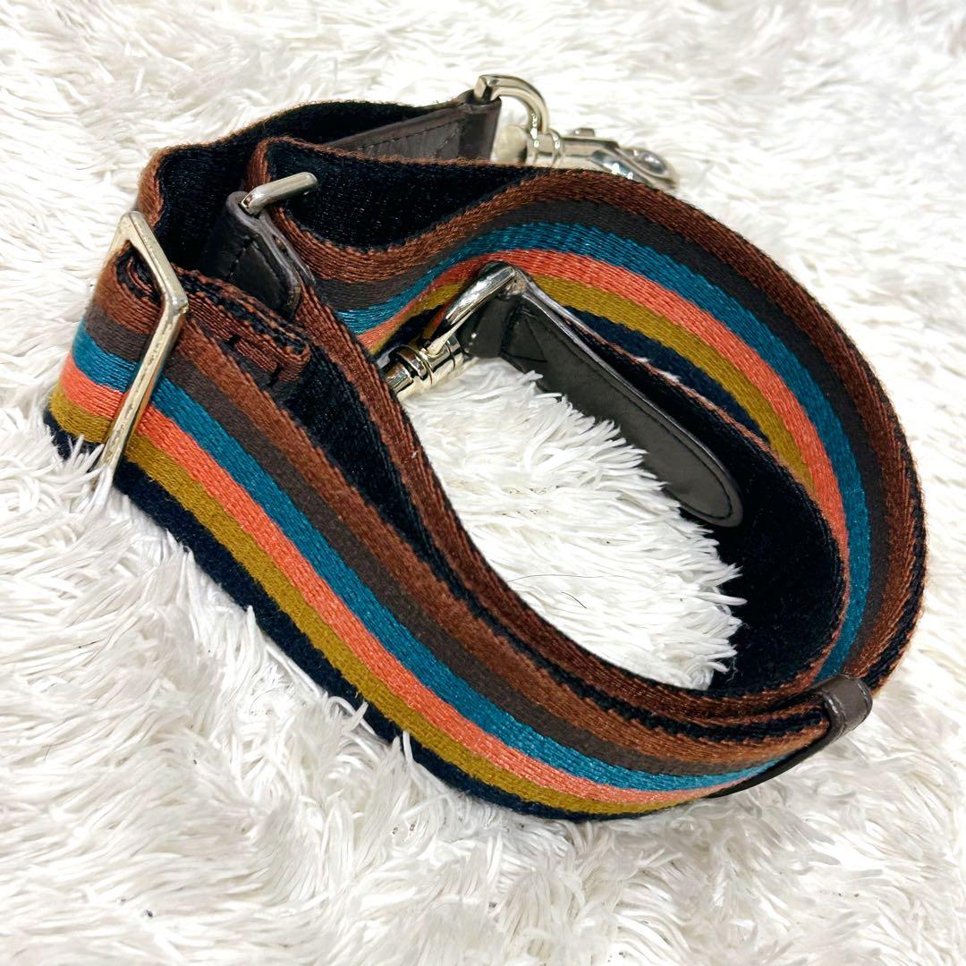 ポールスミス 2wayトートバッグ シボ革 ビジネス ブラウン マルチカラー