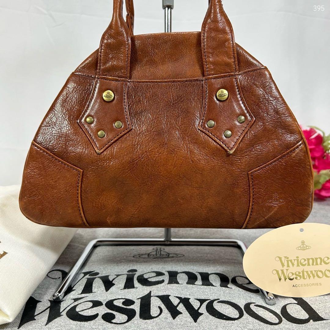 【美品/付属品】ヴィヴィアンウエストウッド ヤスミン ハンドバッグ オーブ 茶