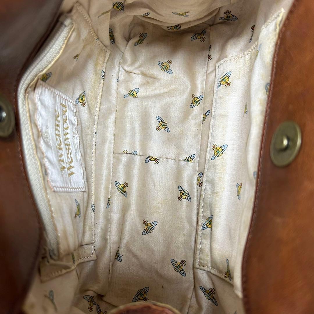 【美品/付属品】ヴィヴィアンウエストウッド ヤスミン ハンドバッグ オーブ 茶