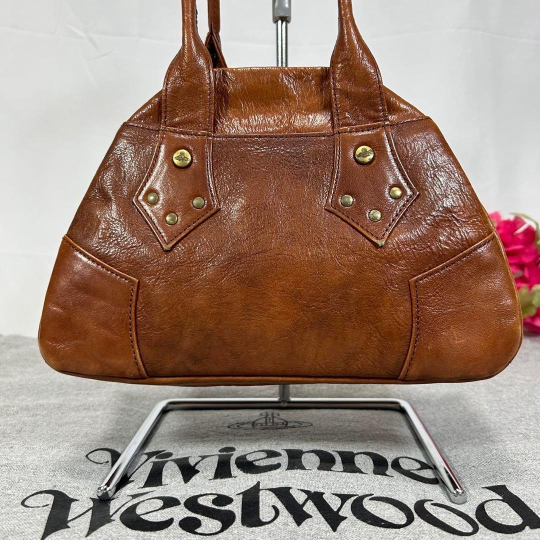 【美品/付属品】ヴィヴィアンウエストウッド ヤスミン ハンドバッグ オーブ 茶