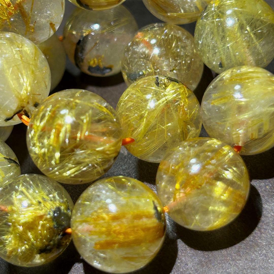 ☆ くらしのOneショップ様！福運招財宝珠⑧！太陽　タイチンゴールドルチルブレス