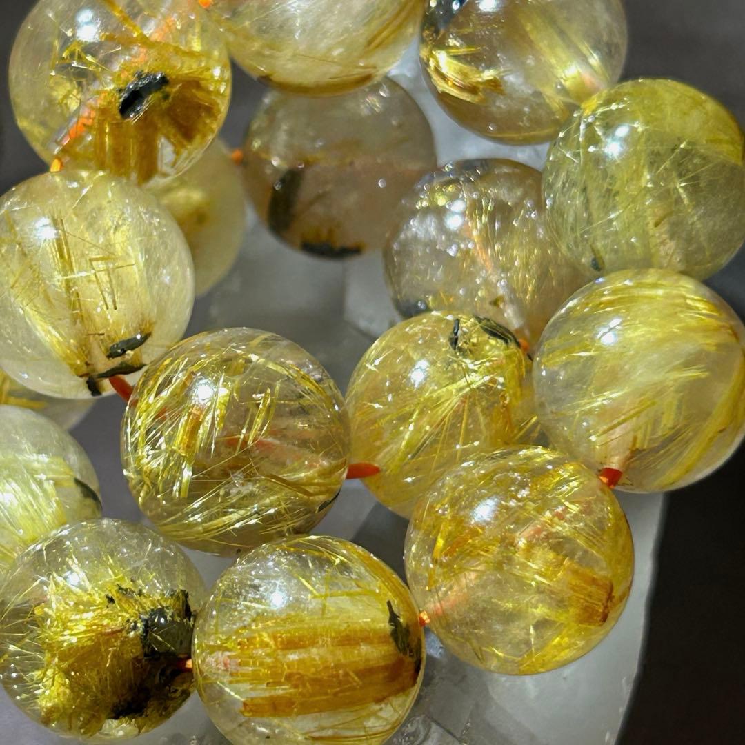 ☆ くらしのOneショップ様！福運招財宝珠⑧！太陽　タイチンゴールドルチルブレス