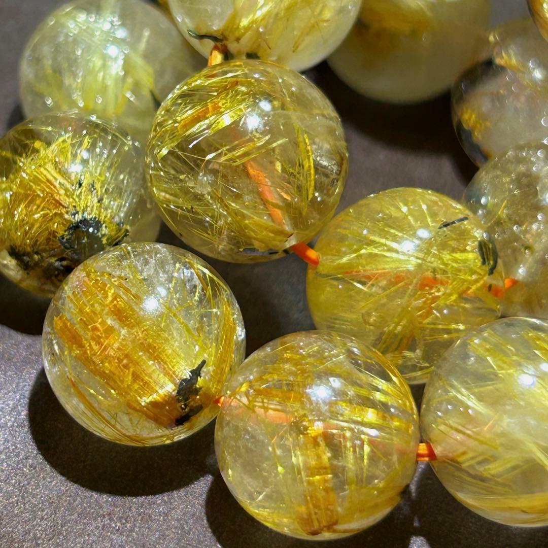 ☆ くらしのOneショップ様！福運招財宝珠⑧！太陽　タイチンゴールドルチルブレス