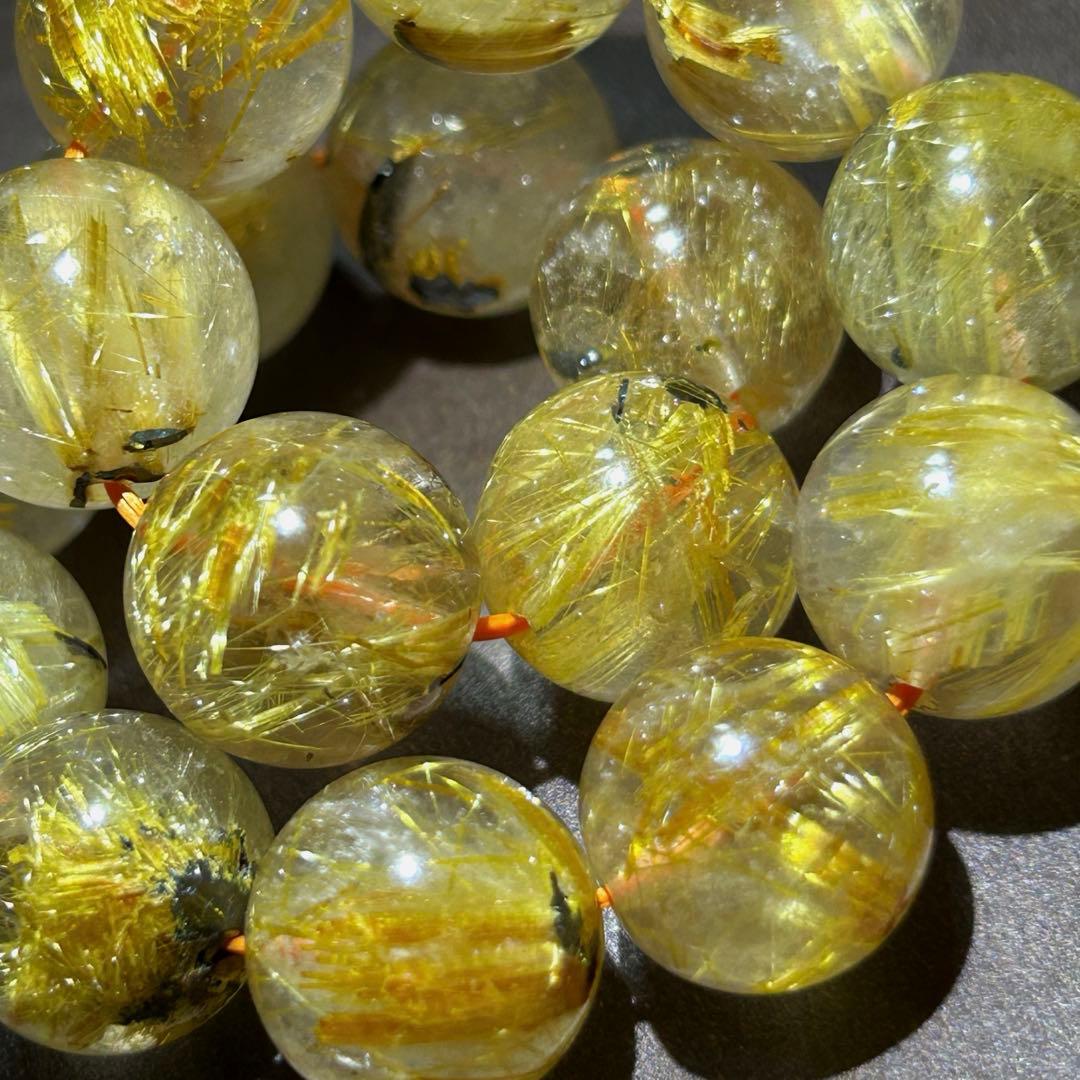 ☆ くらしのOneショップ様！福運招財宝珠⑧！太陽　タイチンゴールドルチルブレス