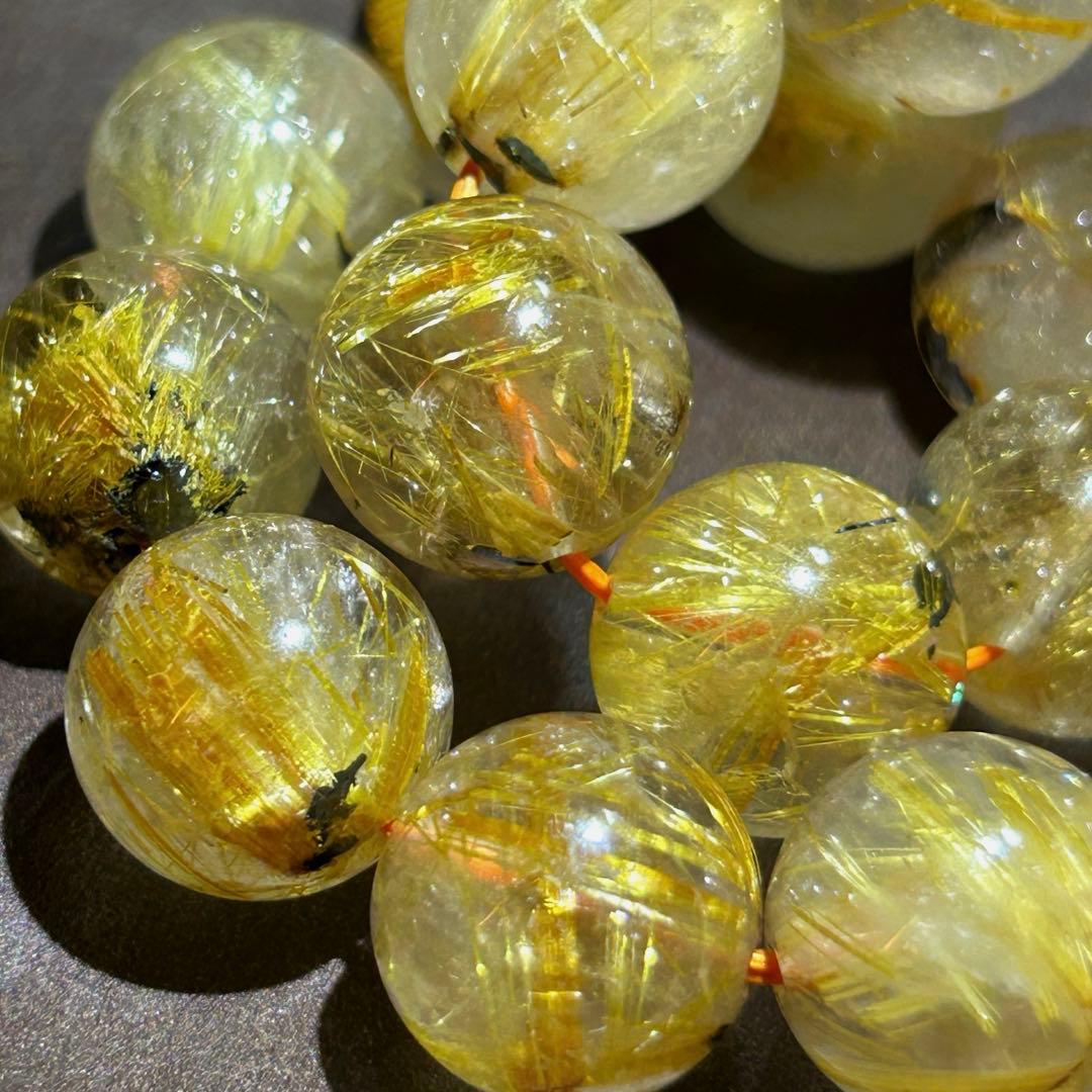 ☆ くらしのOneショップ様！福運招財宝珠⑧！太陽　タイチンゴールドルチルブレス