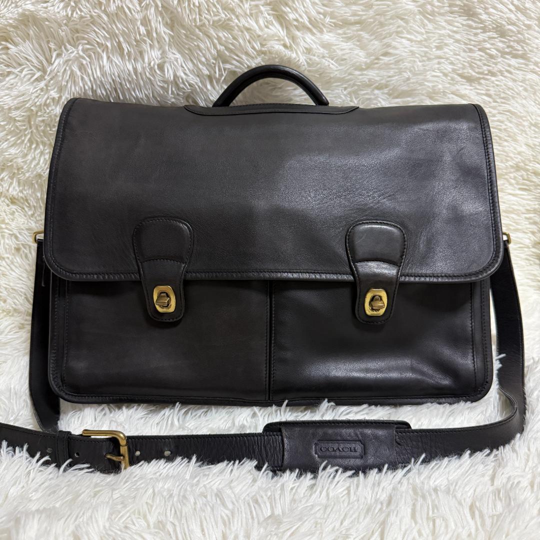COACH オールドコーチ ショルダーバッグ ターンロック A4 2WAY 黒