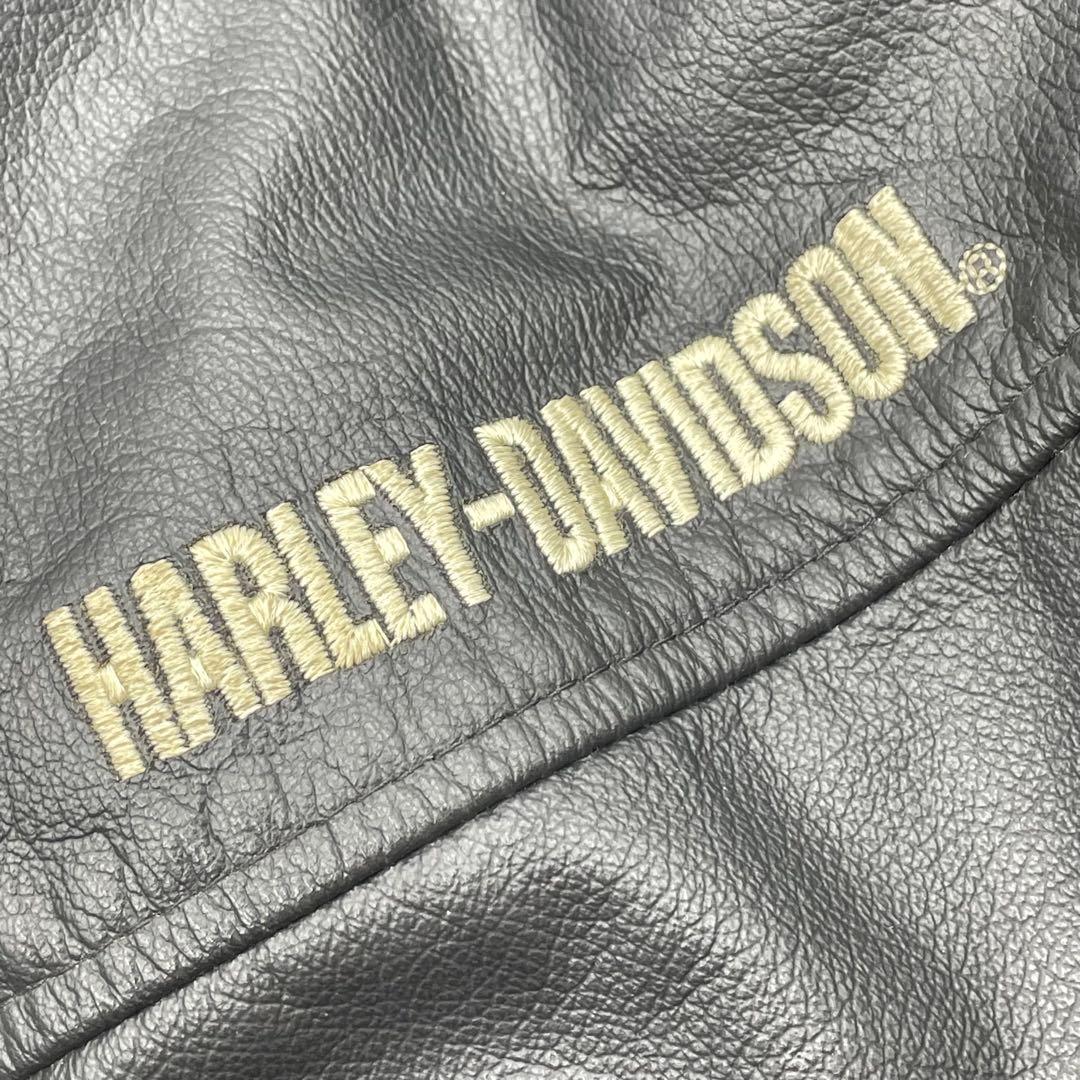 【美品】Harley-Davidson レザージャケット Mサイズ 刺繍ロゴ