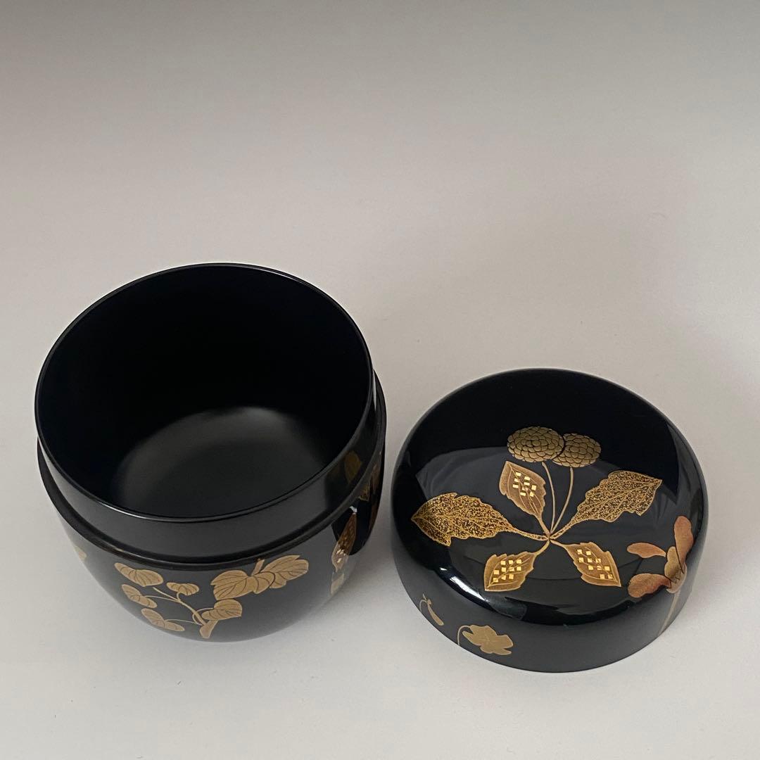 ◆茶平一斎 棗 春の草花 輪島塗 塗師 中棗 茶道具
