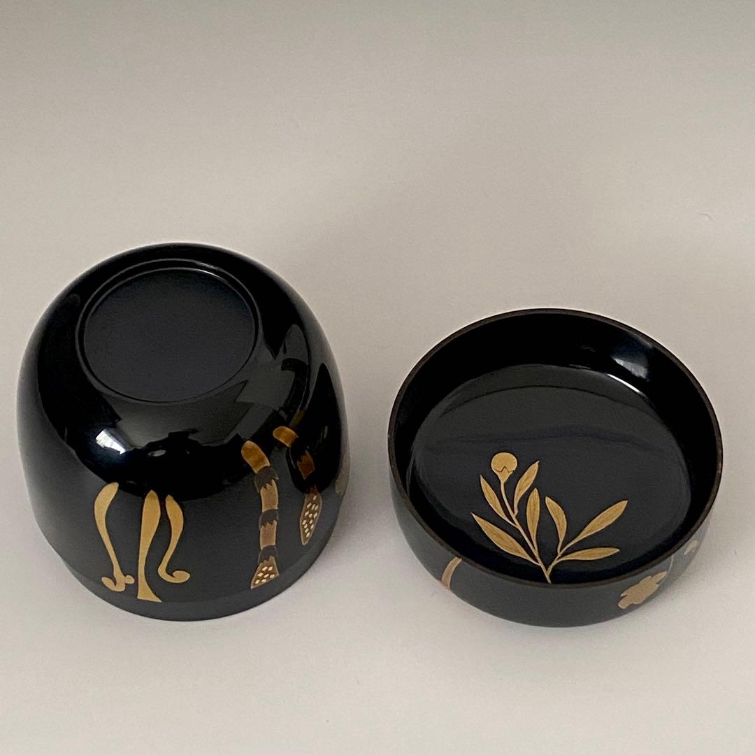 ◆茶平一斎 棗 春の草花 輪島塗 塗師 中棗 茶道具