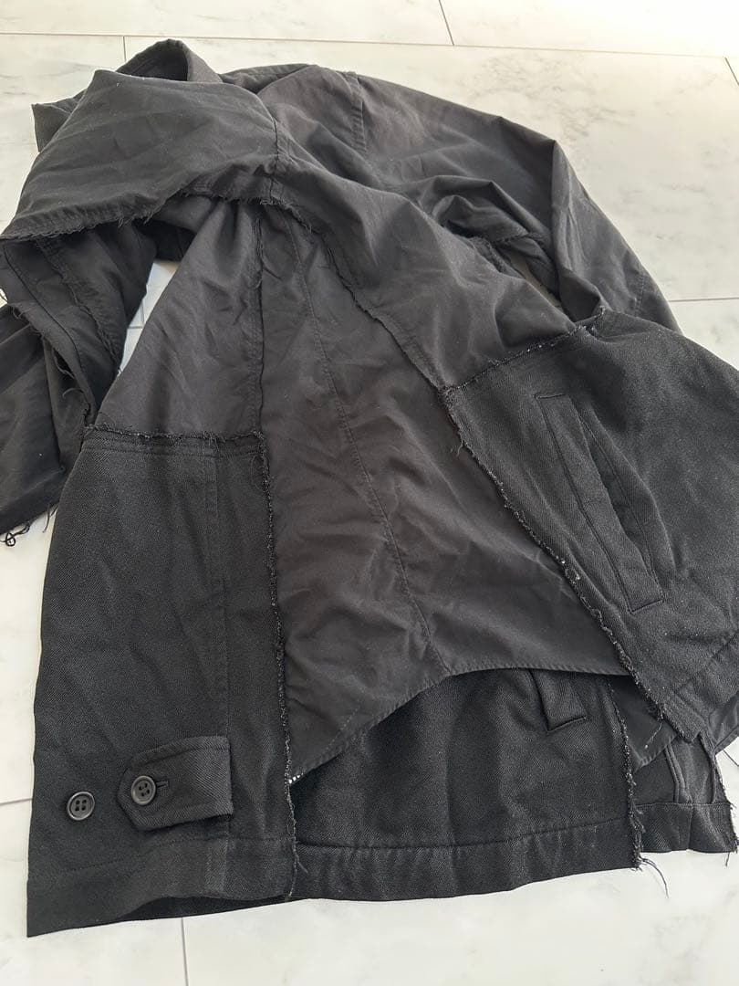 BLACKコムデギャルソン ポリ縮　コーチJKT シャツ　オムプリュス　cdg