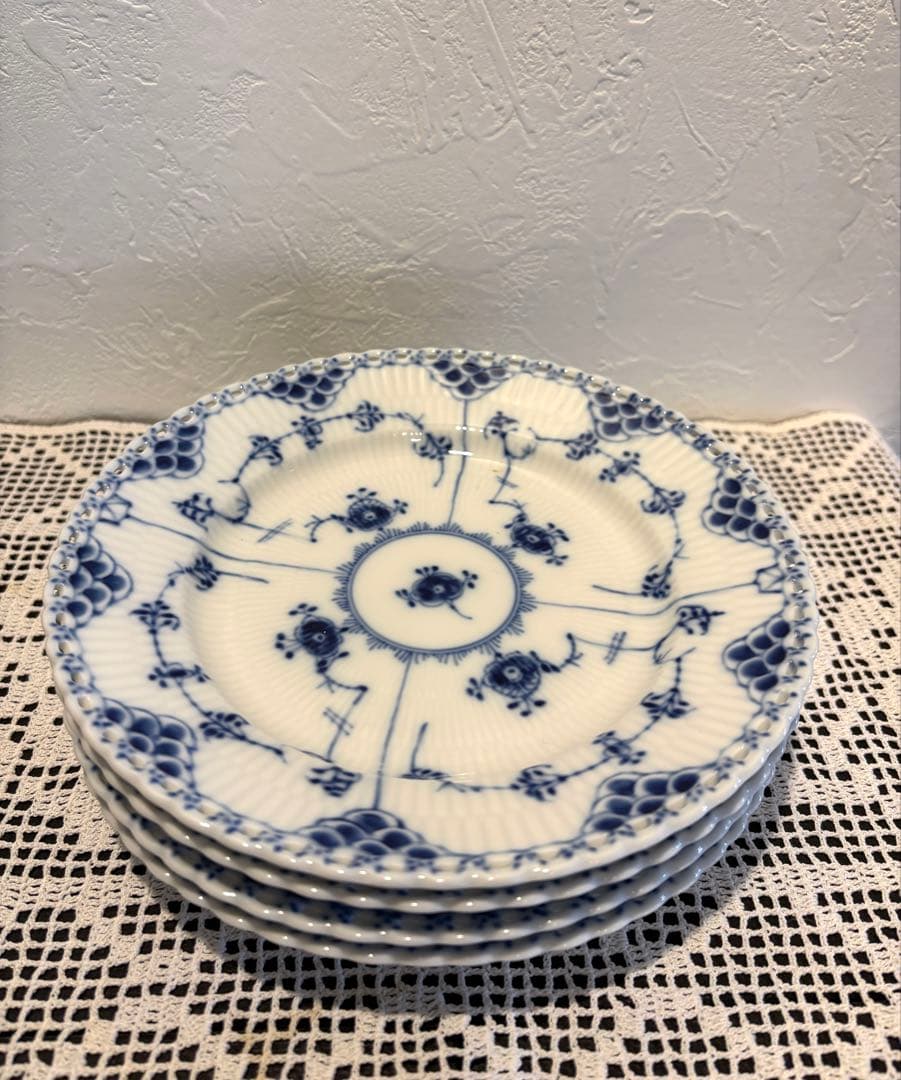 Seo　ロイヤルコペンハーゲン　ブルーフルーテッド フルレース 3枚セット