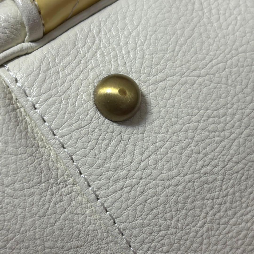 Burberry☆ホワイトレザーボストンバッグ 未使用