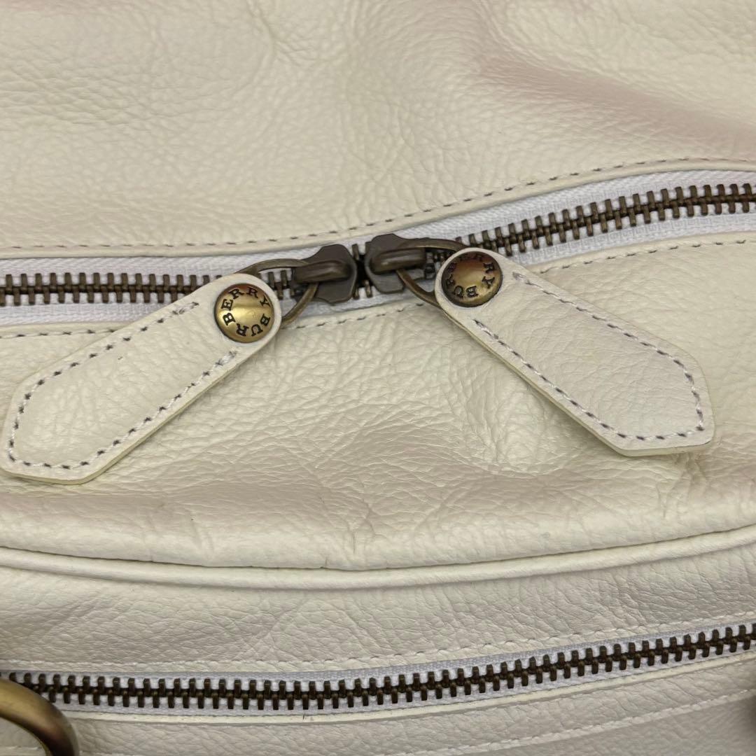 Burberry☆ホワイトレザーボストンバッグ 未使用